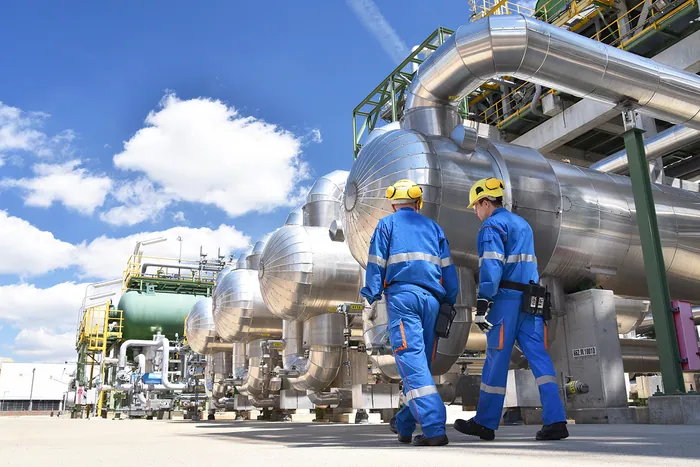 Engineers inspecting nuclear power plant equipment