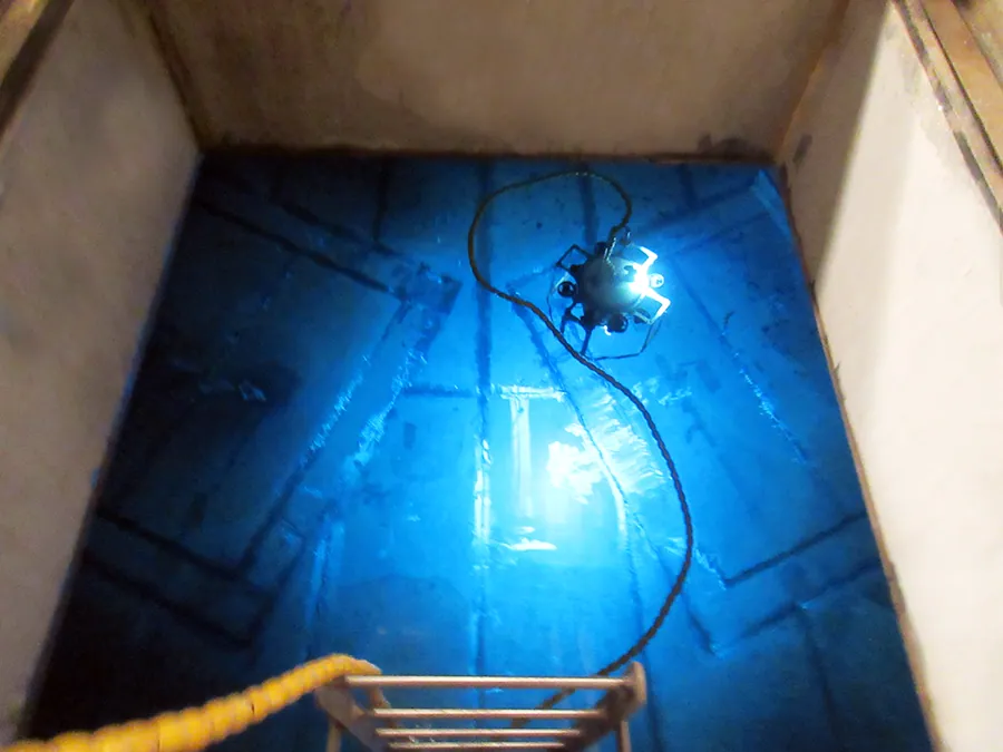 Visual inspection of the refueling water storage tank and related accessories in the reactor building