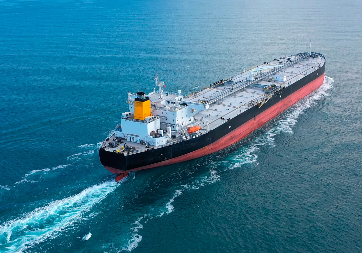 Large vessel under way at sea